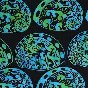 Maori Prints: Paua - Peacock colour