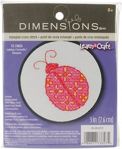 All Crafts For Children: Dimensions Learn A Craft Stamped Cross-Stitch Kit - Lady Bug (includes hoop!)