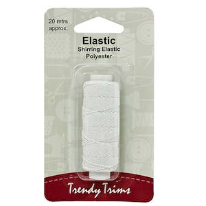 Face Mask Supplies: Elastic - Shirring, in black or white (20 metres)