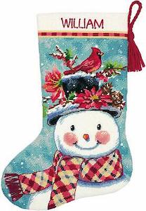 Dimensions Needle Craft Collection: Dimensions Needlepoint Kit - Christmas Stocking Seasonal Snowman