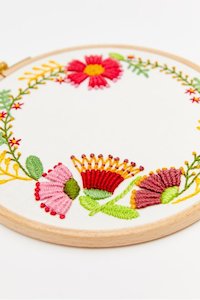 Dmc Cross Stitch: DMC Embroidery Kit - Autumn Flowers (includes hoop!)