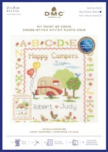 Dmc Cross Stitch: DMC Counted Cross Stitch Kit - Happy Campers Sampler