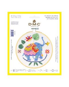 Dmc Cross Stitch: DMC Counted Cross Stitch Kit - Elephant (includes hoop!)