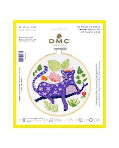Dmc Cross Stitch: DMC Counted Cross Stitch Kit - Panther (includes hoop!)