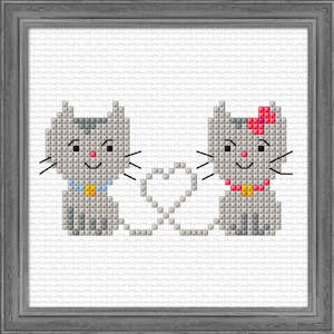 Craftco Kits: CraftCo Cross-stitch kit for children - Kitty Love
