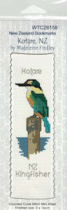 Craftco Kits: CraftCo Cross-stitch bookmark kit - Kotare, the New Zealand Kingfisher