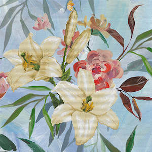 Ladybird Needleart World Pre-Printed Cross-stitch kit - Wild Lily Bouquet
