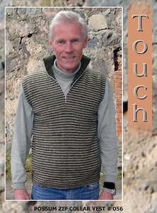 Sale Patterns: Touch Knitting Pattern 56 - Unisex Possum Zip Collar Vest in Touch DK Possum blend