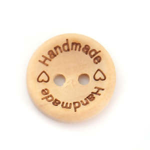 Buttons: Buttons - Wooden "Handmade" 15mm ( 5/8") Dia.