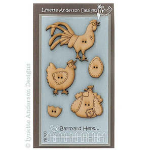 Buttons: Buttons - Lynette Anderson Barnyard Chooks Button Set