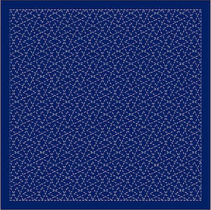 Daruma - Pre-printed Sashiko Fabric in Mountain Range design on Indigo Background