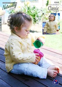 Naturally 1: Naturally Knitting Pattern K564 - Babys Cabled Pullover in 8-ply / DK
