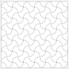 Daruma - Pre-printed Sashiko Sampler in Weight Binder design on White Fabric