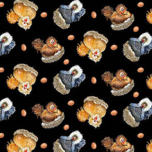 Polish Hens on Black