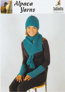 Alpaca Yarns: Indiecita Knitting Pattern 2701 - Adult Textured Hat and Scarf in 10-Ply / Worsted-weight