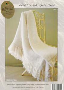 Alpaca Yarns: Indiecita Knitting Pattern 1130 - Baby Brushed Alpaca Throw in 14-Ply / Chunky