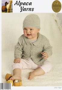 Alpaca Yarns: Indiecita Knitting Pattern 1931 - Babies Jacket & Hat in 4-Ply / Fingering for Ages 0-12 months