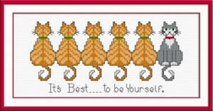 Cats: CraftCo Cross-stitch kit - Moggies / Best be Yourself