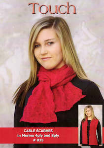 Sale Patterns: Touch Knitting Pattern 35 - Cable Scarfs 4-ply and 8-ply
