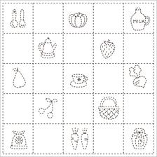 Daruma - Pre-printed Sashiko Sampler in Kitchen Motif design on White Fabric