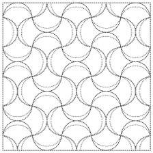 Daruma - Pre-printed Sashiko Sampler in Double Bird Suki design on White Fabric