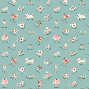 Cats: My Favorite Things on Aqua Background