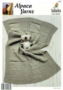 Indiecita Knitting Pattern 1553 - Baby Texture Blanket in 8-ply / DK
