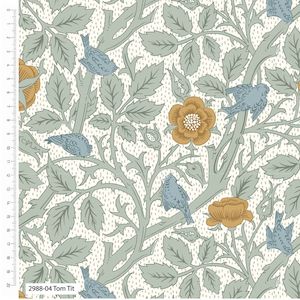 William Morris: William Morris Nature's Garden Collection - Tom Tit on Off-White
