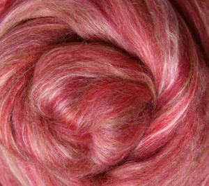 Ashford: Silk Merino Sliver Fibre - Pomegranate colour