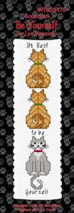 Cats: CraftCo Cross-stitch bookmark kit - Be Yourself