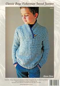 Inca Spun Knitting Pattern 1212 - Childs Fishermans Tweed Jumper in 10-Ply / Worsted-weight