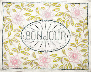 French General: French General Embrodiery Panel - Broderie Bonheur De Jour Rouge - Red on Natural Full Panel