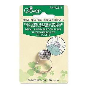 Sewing Quilting Haby: Clover 611 - Ring Thimble with plate for Sashiko