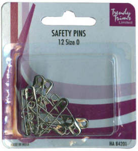 Safety Pins - Nickel Plated Steel Assorted Sizes