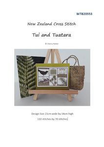 CraftCo Cross-stitch chart - Cherry Parker's New Zealand Tui & Tuatara, inc&hellip;