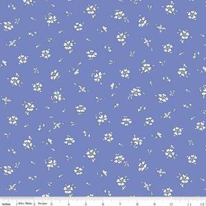 Liberty of London Flower Show Sunrise Collection - Field Rose in White on Blue