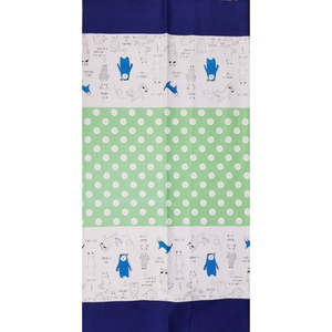 Japanese Prints: Minakoko - Forest Animal Tote bag panel in blue and green (73 cm x 110 cm each)