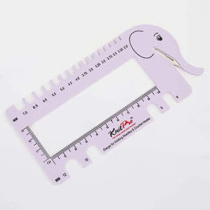 Knitting Crochet Haby: Knitpro Knitters Gauge - Lavender Elephant with yarn cutter