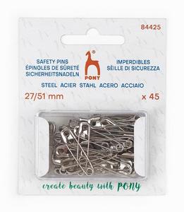 Safety Pins - Pony Nickel Plated Steel Assorted Sizes 27-51 mm
