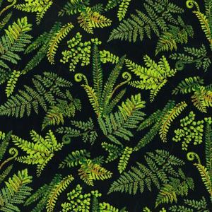 All Fabrics: Fernlea - New Zealand Ferns on Navy