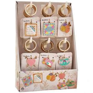 Crafty Keyrings - Metal Keyrings with Craft Themes - Knitting, Sewing, Quilting!