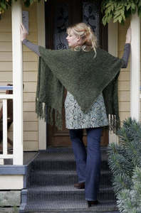 Rare Yarns Knitting Pattern - Stocking Stitch or Rib V Wrap in 12-ply / Aran weight