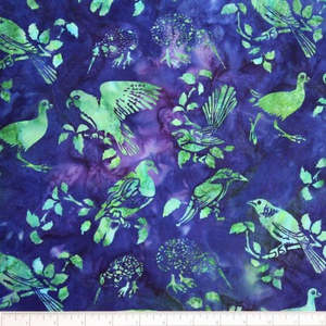 All Fabrics: Birds - Peacock colour