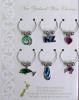 Other, Kitchen and other Homeware, gifts, souvenirs and kiwiana, Worldwide Shipping Gifts: Multi coloured paua wine charms