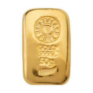 Products: 50g NZ Pure Gold Cast Bar 999.9