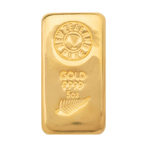 Products: 5oz NZ Pure Gold Cast Bar 999.9