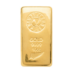 Products: 10oz NZ Pure Gold Cast Bar 999.9