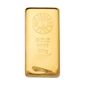 500g NZ Pure Gold Cast Bar 999.9