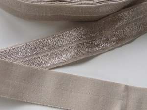 Foldover And Other Elastic: 5m Carmandy beige 20mm Fold over elastic FOE elastic Foldover