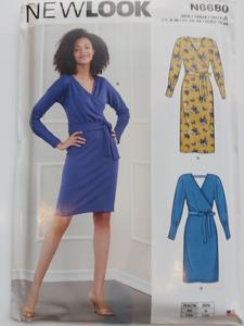 Sewing Patterns: New Look N6680 Mock Wrap dress pattern